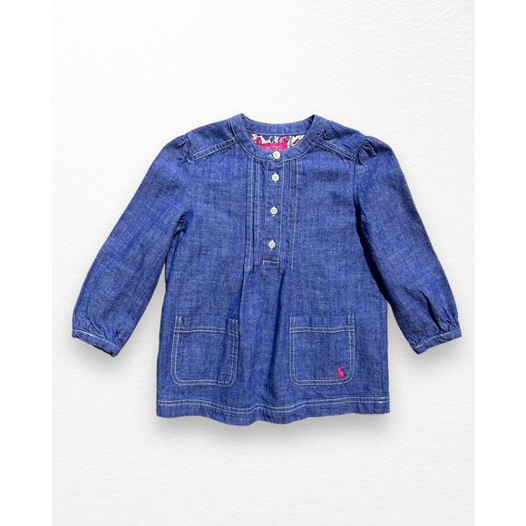Joules Chambray Tunic Dress, Size 3 - Picture 3 of 7